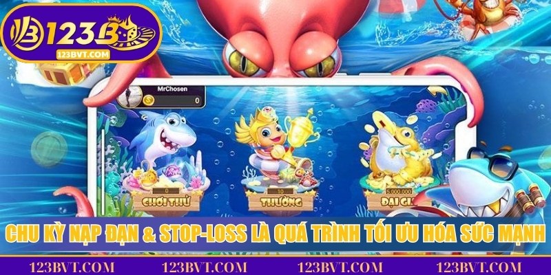 Minh họa chu kỳ nạp đạn và stop-loss giúp người chơi kiểm soát nhịp bắn và hạn mức thua trong bắn cá